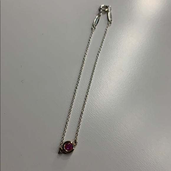 Tiffany & Co. Sterling Sil. Pink Sapphire Bracelet - Picture 2 of 6